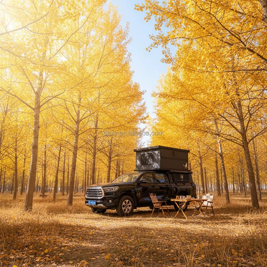 For Carbon Fiber Electric Hard Shell Rooftop Camper Summer Tent For Pickup For Ford F150 Van RV Custom
