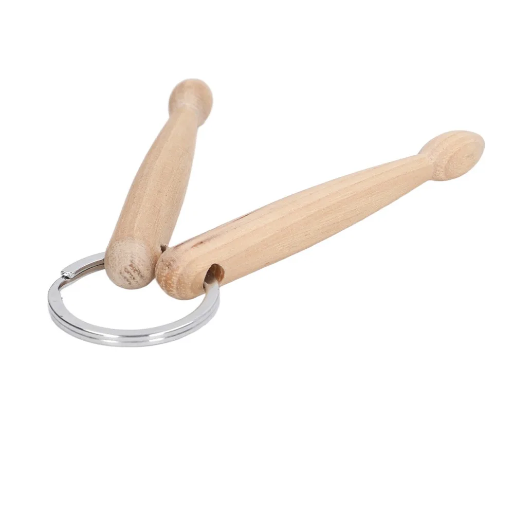 ​Beech Wood Drum Stick Keychain ​Miniature ​Lightweight​ ​Percussion Key Ring​ Music Instrument Charm Smoothly appearance