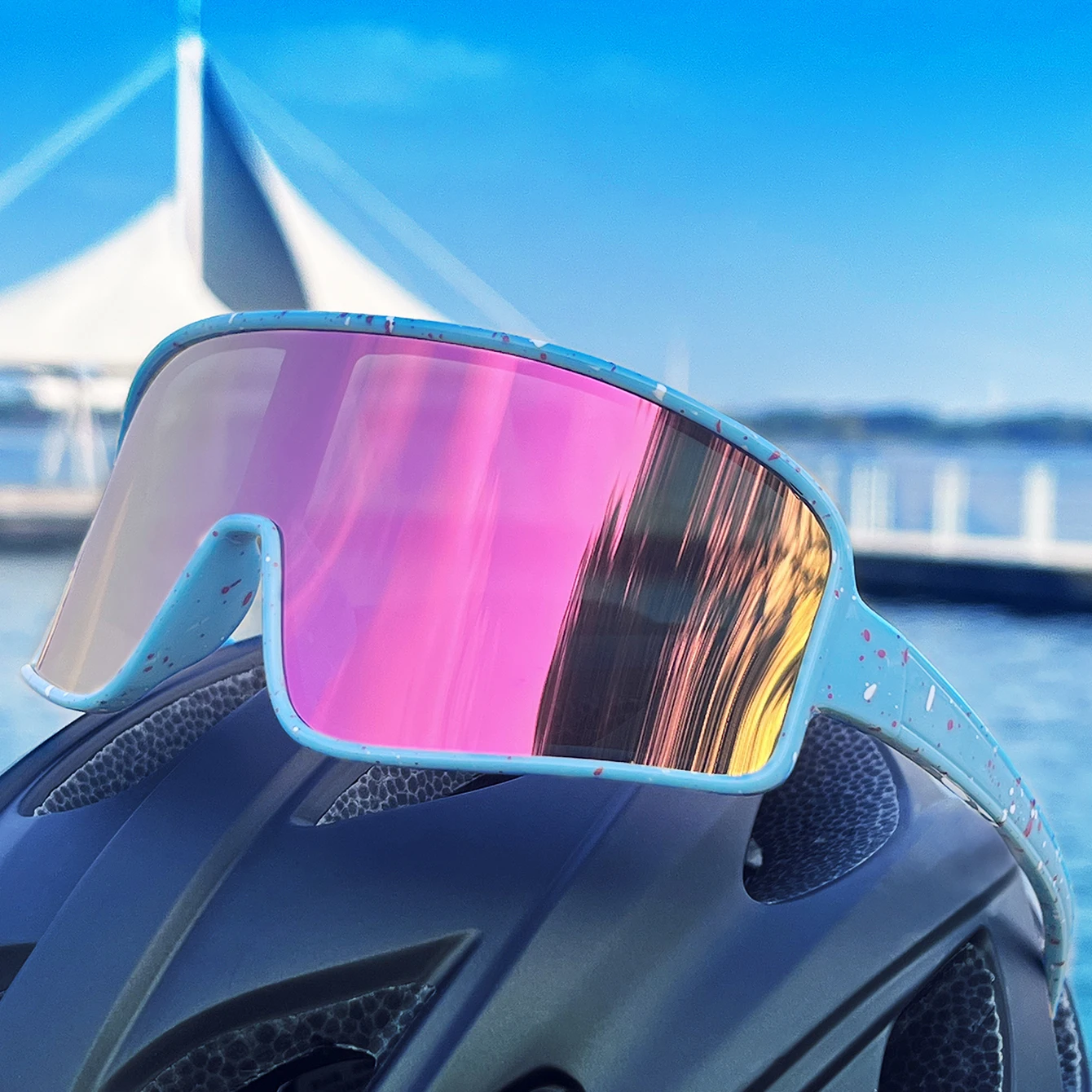 Outdoor Casual Sunglasses Large Lens Windproof Sports Bike Men Women Cycling Driving Camping Mtb Bicycle Unisex Eyewear UV400