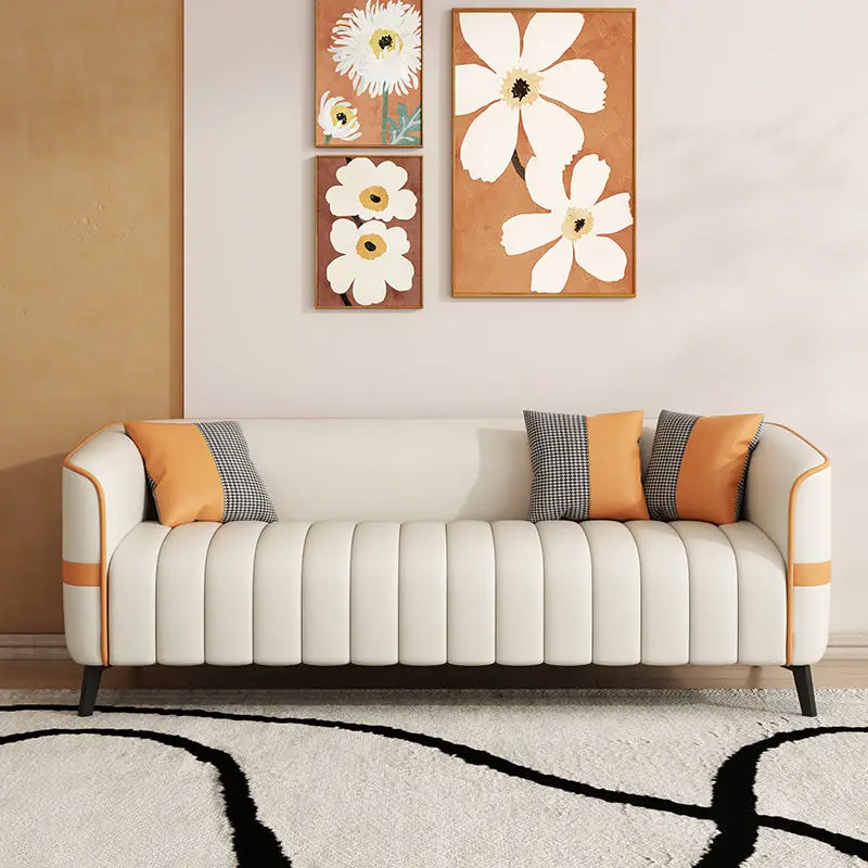 #Modern Minimalist Two/Three Seater Compact Sofa for Small Living Room Rental Apartment and Business Reception