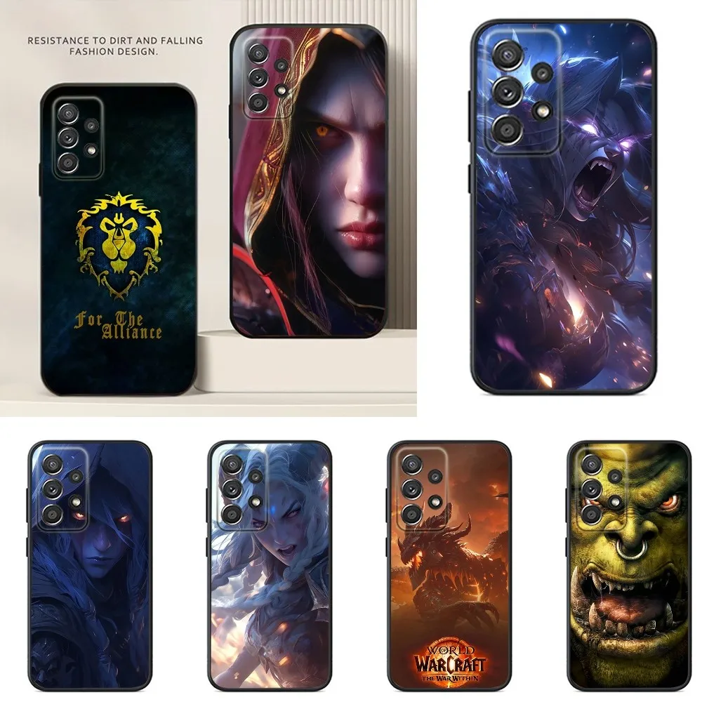 

World of W-Warcraft Phone Case For Samsung S24,S23,S22,S21,S20,S10,S10E,S9 Plus FE Note 20 Ultra 10 9 Plus Black Case