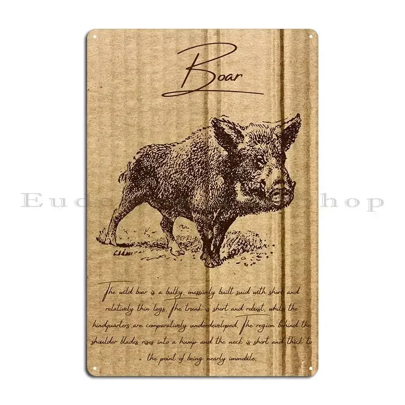 Vintage Boar Metal Plaque Poster Garage Classic Designing Wall Plaque Cinema Tin Sign Poster