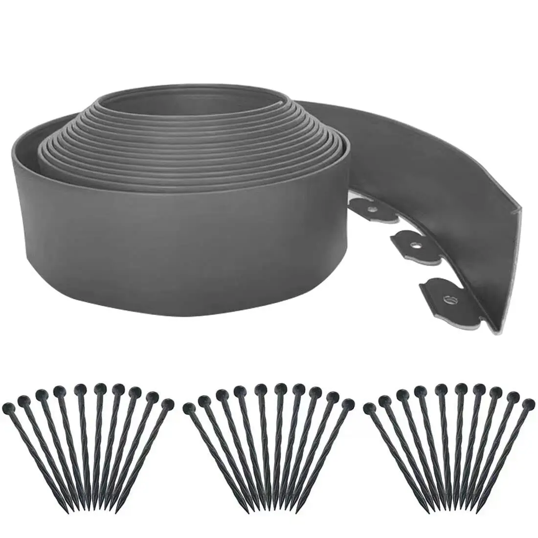 

Landscape Edging 33ft,Garden Borders Edgingwith 30pcs Spikes,Lawn Edging Kit Flexible Mini Plastic Fence for Grass Yard Flower