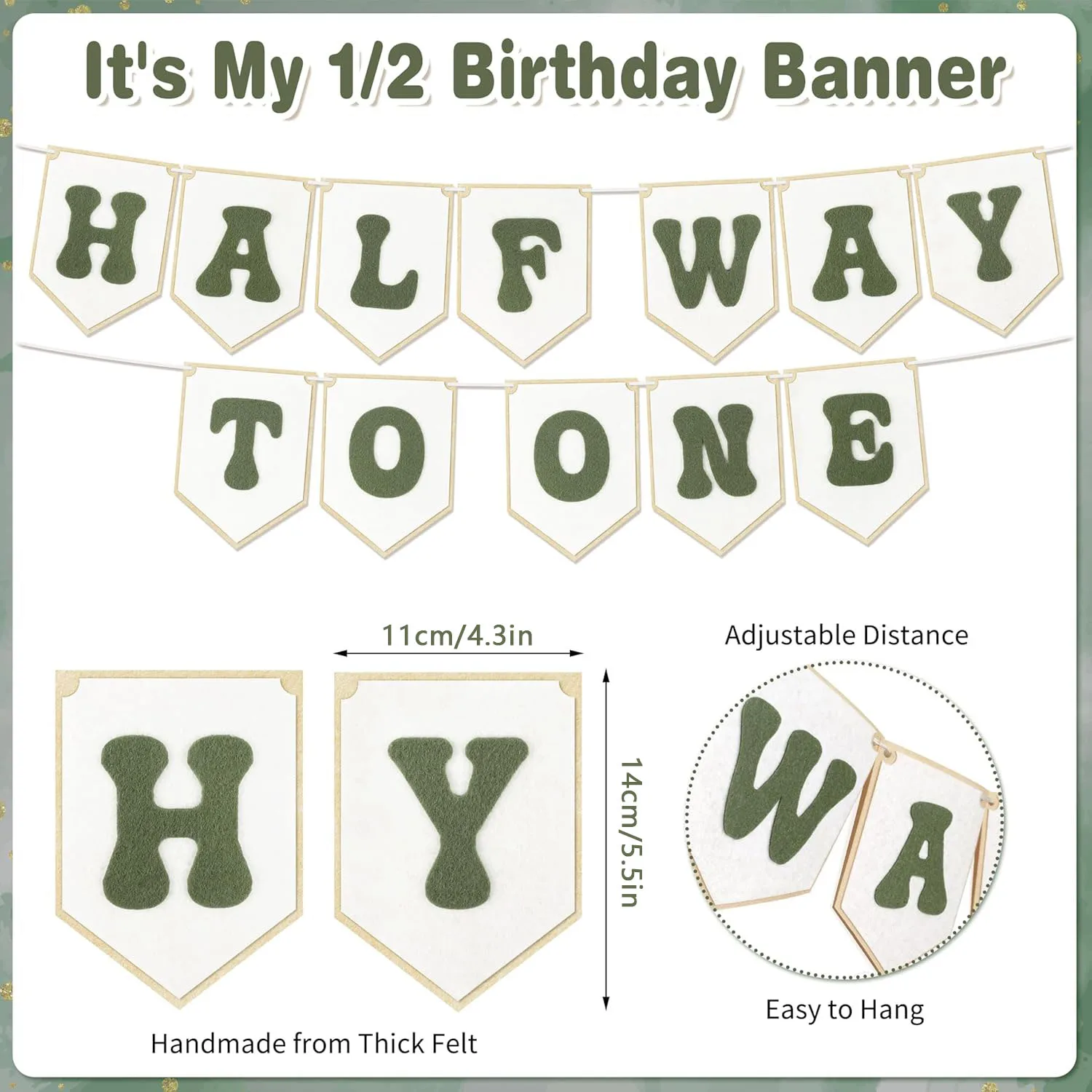 6-Month Birthday Party Decorations Set, 4 Pieces description 11