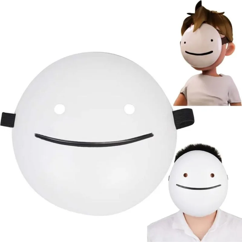 2 piezas de máscara de sonrisa blanca de anime |   Accesorio de cosplay de cara completa para fiesta de Halloween |   Disfraz unisex para hombre y mujer маuben,ма otr кар Tekstьetzlı