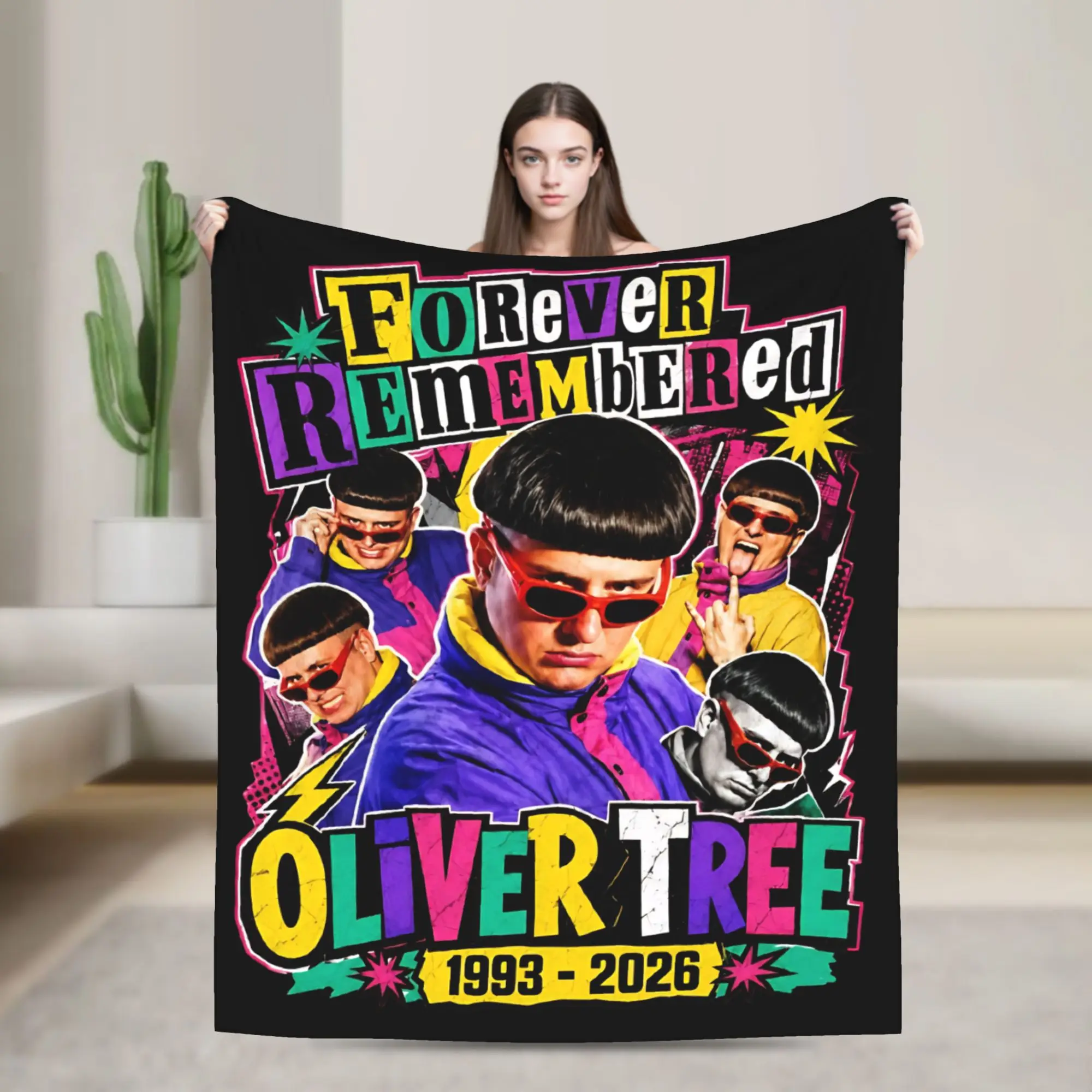 Oliver Tree Rest In Peace 1993 to 2026 Memorial Fleece Throw Blanket  Blanket for Home Car Lightweight Plush Thin Quilt