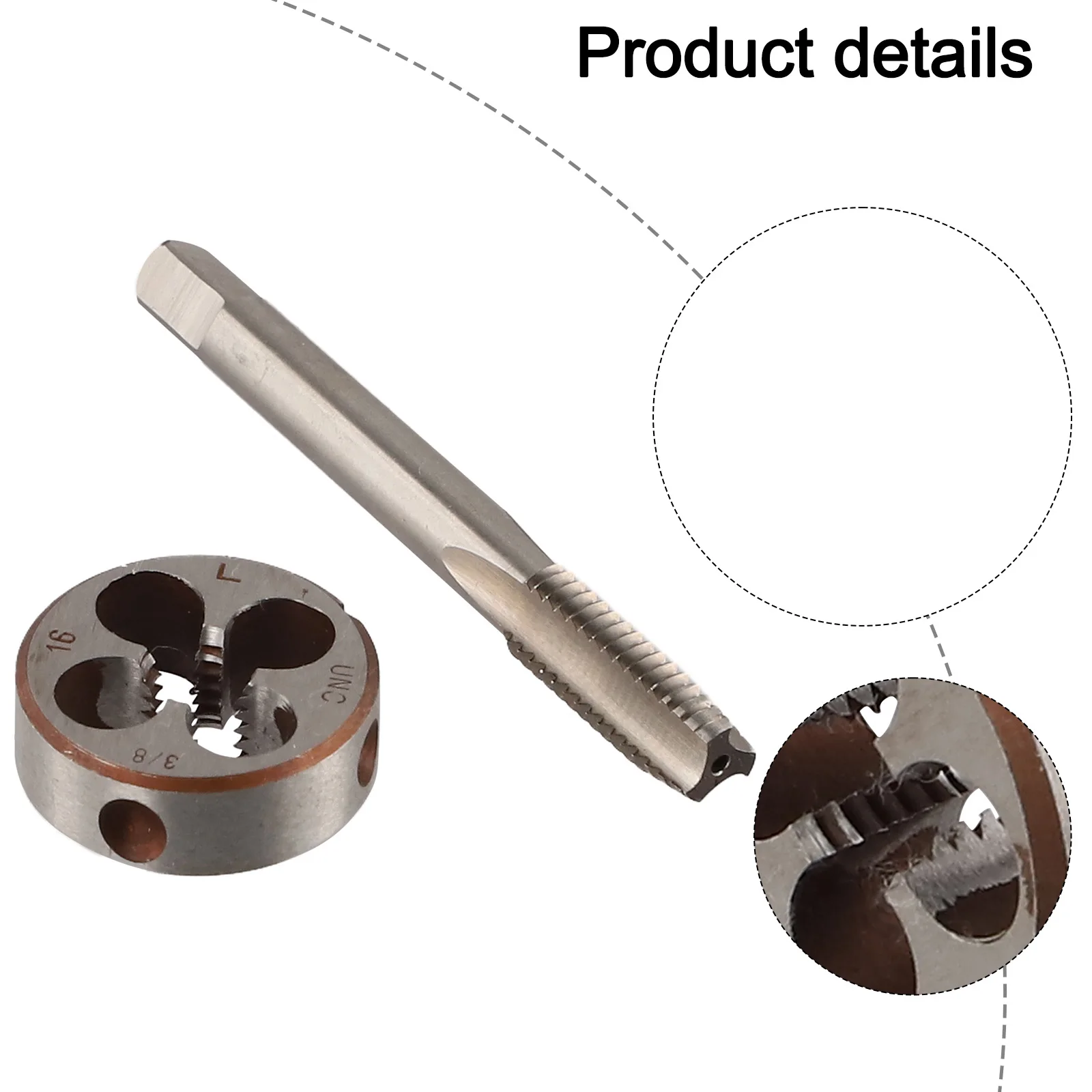 

Hand Die Hand Tap Replacement Tap Length 80mm 3/8-16 UNC Left High Speed Steel CNC Tool HSS 3/8-16 UN Left New