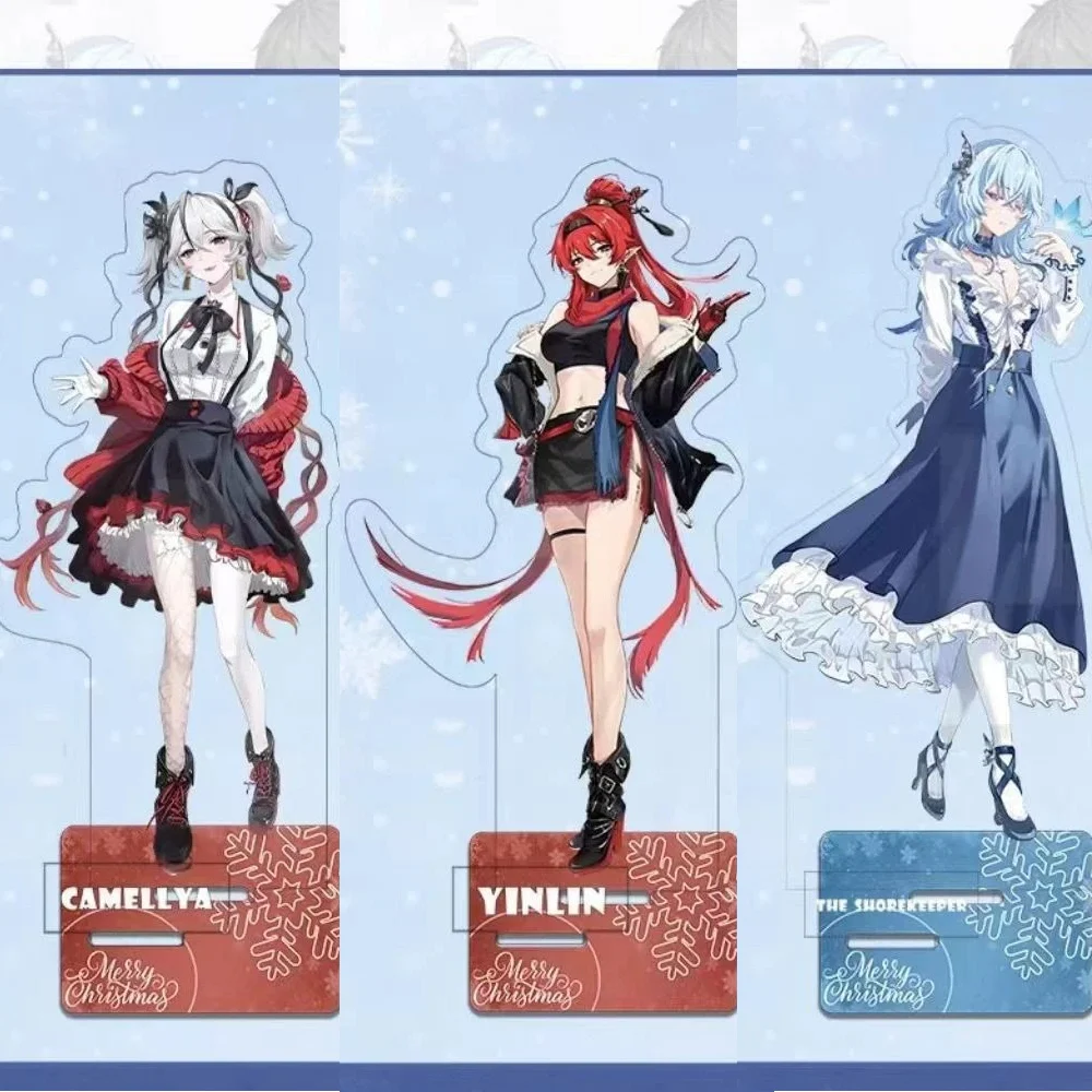 Game Wuthering Waves Peripheral Winter Camellya The Shorekeeper Yinlin Wanderer Acrylic Standing Plaque Decoration Keychain