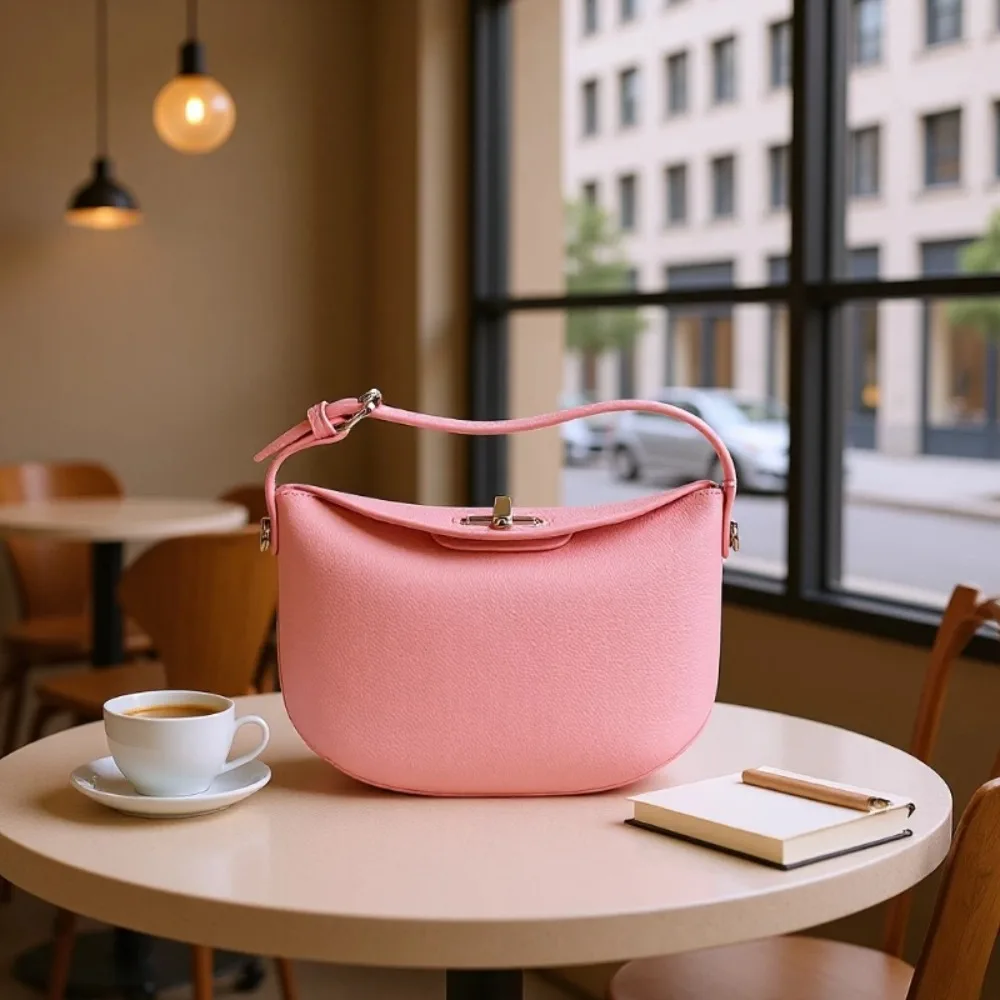 2026 High-end Light Luxury First-layer Cowhide Portable Dumpling Bag Women's Curling Unique Fashion Niche Leather