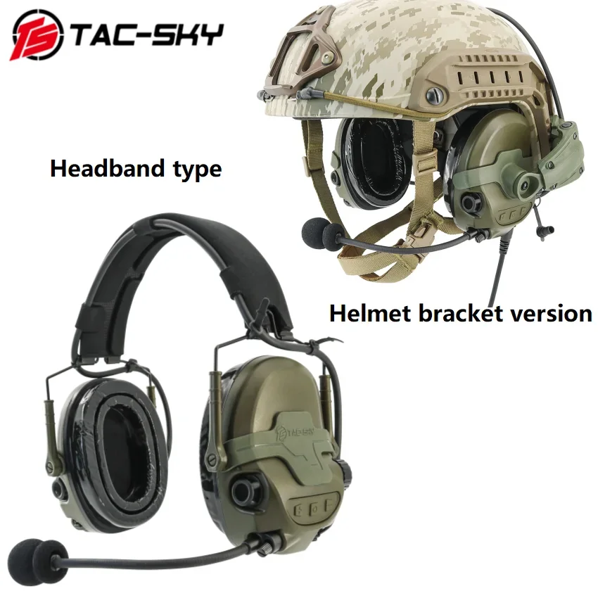 TAC-SKY Tactical TAC700 Communication Walkie-talkie Headset Pickup Noise Reduction Hearing Protection Airsoft Shooting Headphone