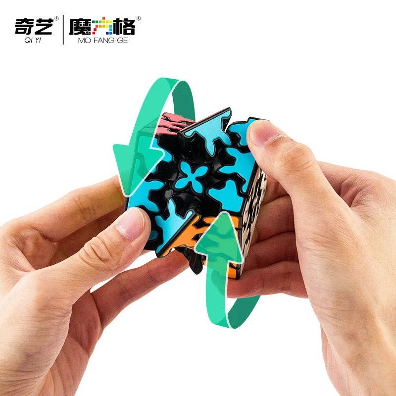 Qiyi Gear-Cubo mágico de velocidad sin pegatinas, juguetes profesionales Fidget, rompecabezas, 3x3, 5,7 CM