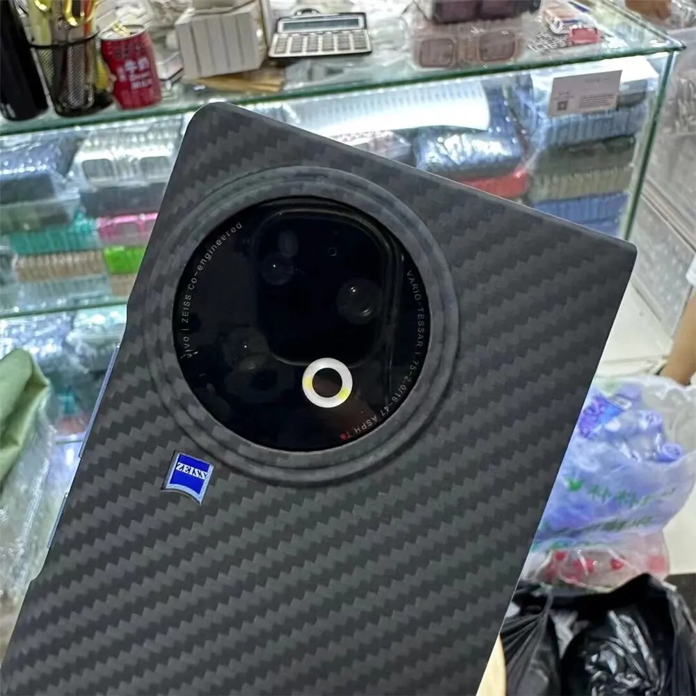 Prawdziwy aramidowy z prawdziwego włókna węglowego Slim etui na VIVO X Fold2 matowy tył zbroi pokrowiec