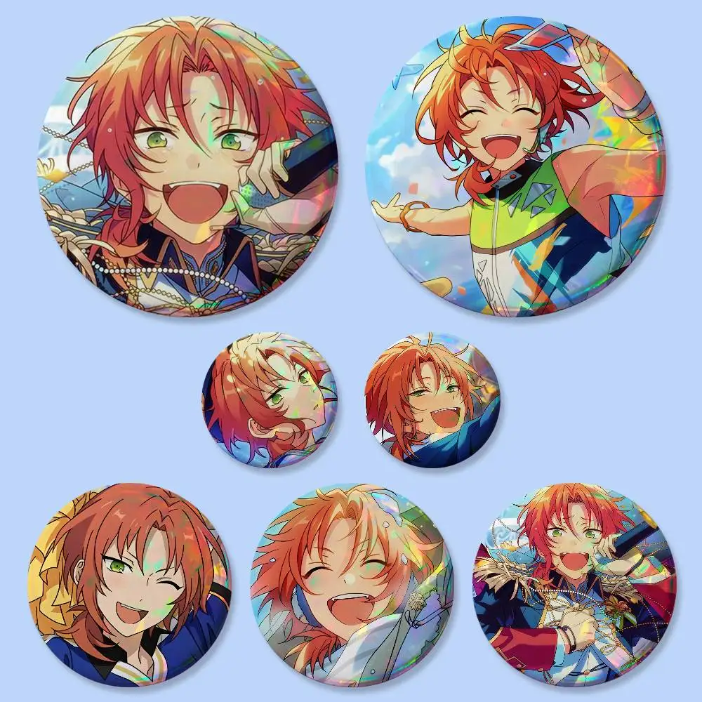 1 Stück Tsukinaga Leo Spielfigur Abzeichen 25 32 44 58 75 mm Runde Cosplay-Pins Taschendekoration Fans Sammler Freunde Geschenke Brosche Souvenir