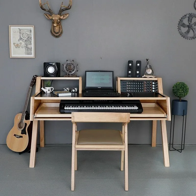 Workbench, customizable music production table, solid wood piano table
