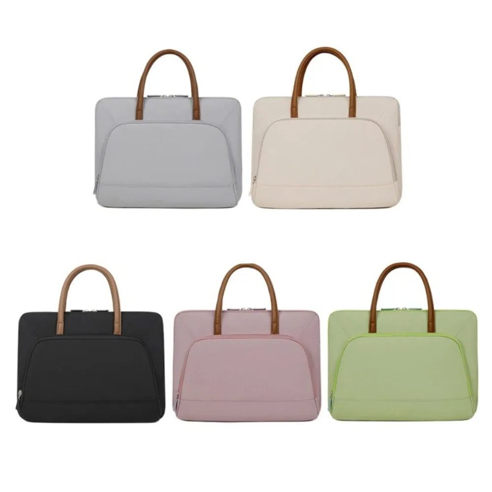 Tas Laptop Portabel dengan Pegangan, Ringan, Ultra Tipis, Bahan Lembut, Ritsleting Ganda, Sarung Notebook untuk Penggunaan Kantor