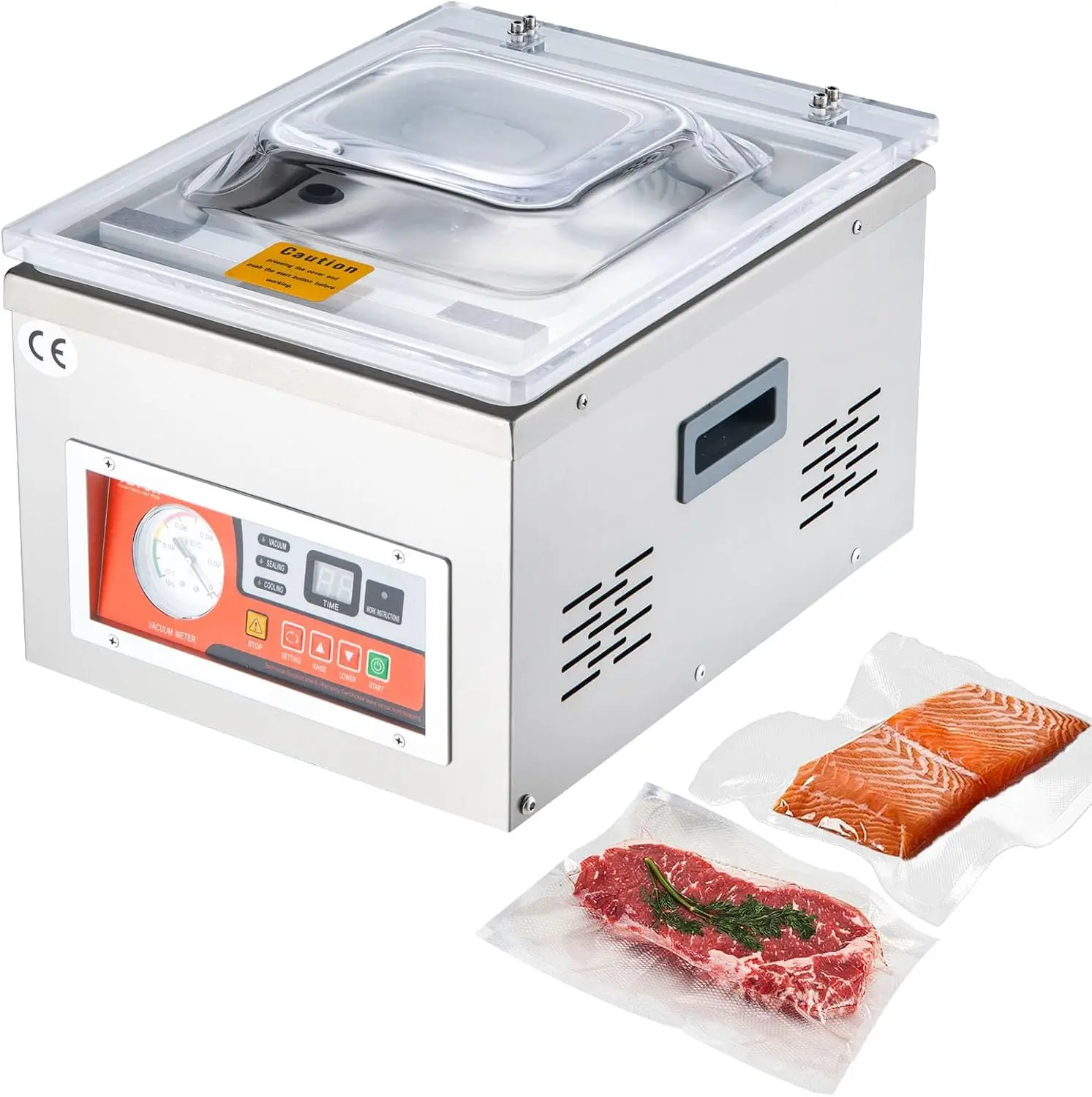 Chamber Vacuum Sealer 260W Sealing Power 10.2 Inch Sealing Length | Vacuum Packing Machine for Wet Foods, Meats, Marinades and M