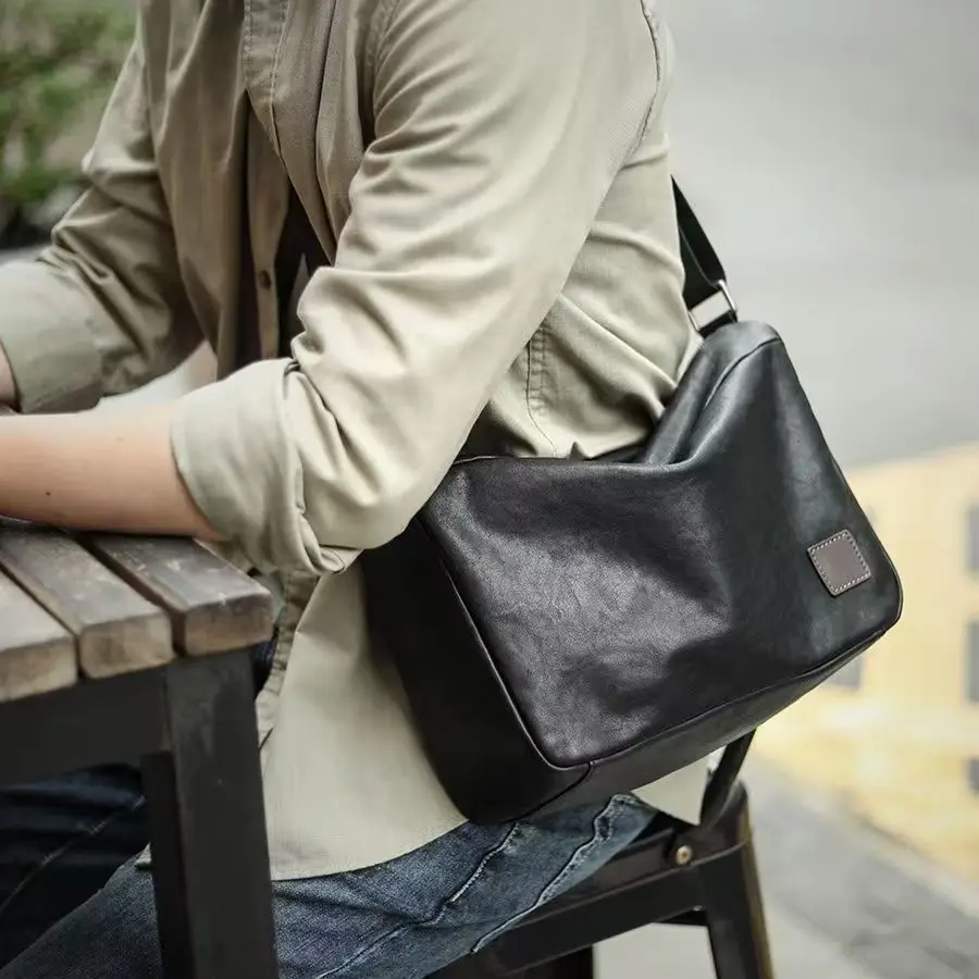 

Мужская повседневная большая кожаная сумка через плечо Capaci для поездок на работу, модная универсальная мягкая сумка Briti Sle интеллект для ежедневного использования