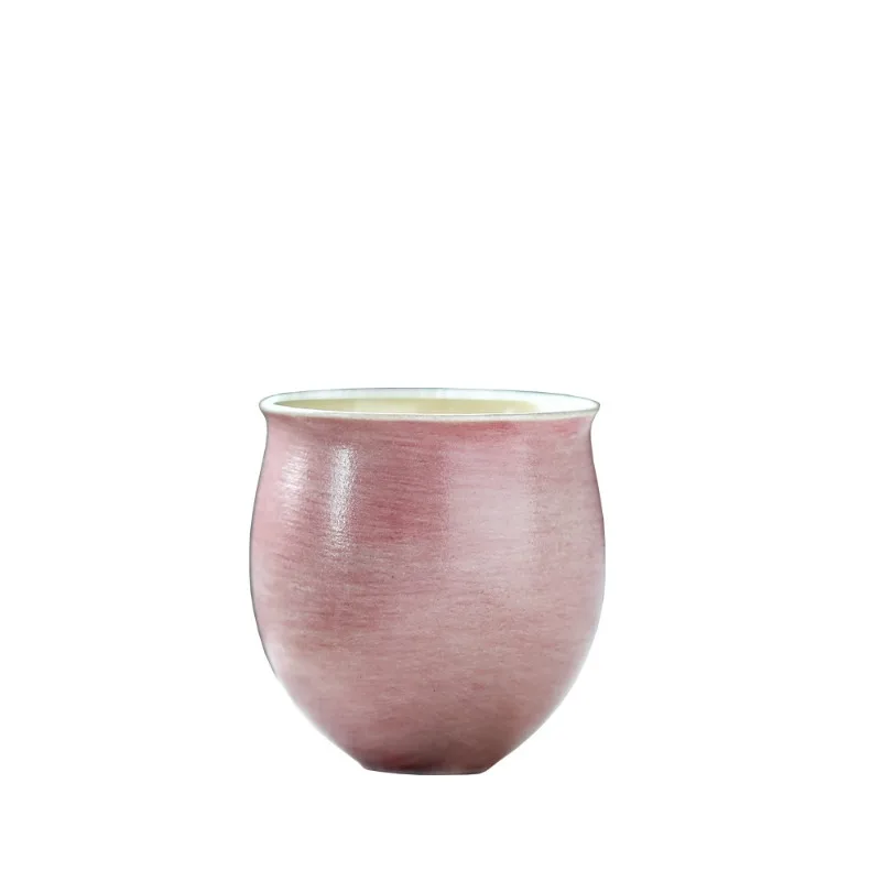 

handmade solid color master cup single cup tea tasting cup handmade high-footed cherry blossom powder hand-painted raw ore cup
