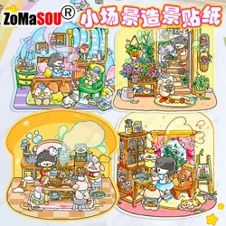 New!Cute Cartoon 3D Sticker Diy Miniature Scene Landscaping Sticker Stacking Pasting Birthday Gift for Kid Child Student