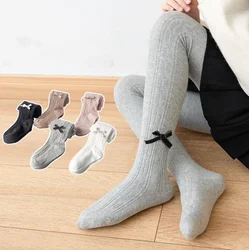 Cotton Warm Baby Tights Sweet Bowtie Girls Leggings Kids Children Pantyhose Stockings Girls Socks 0-8Y