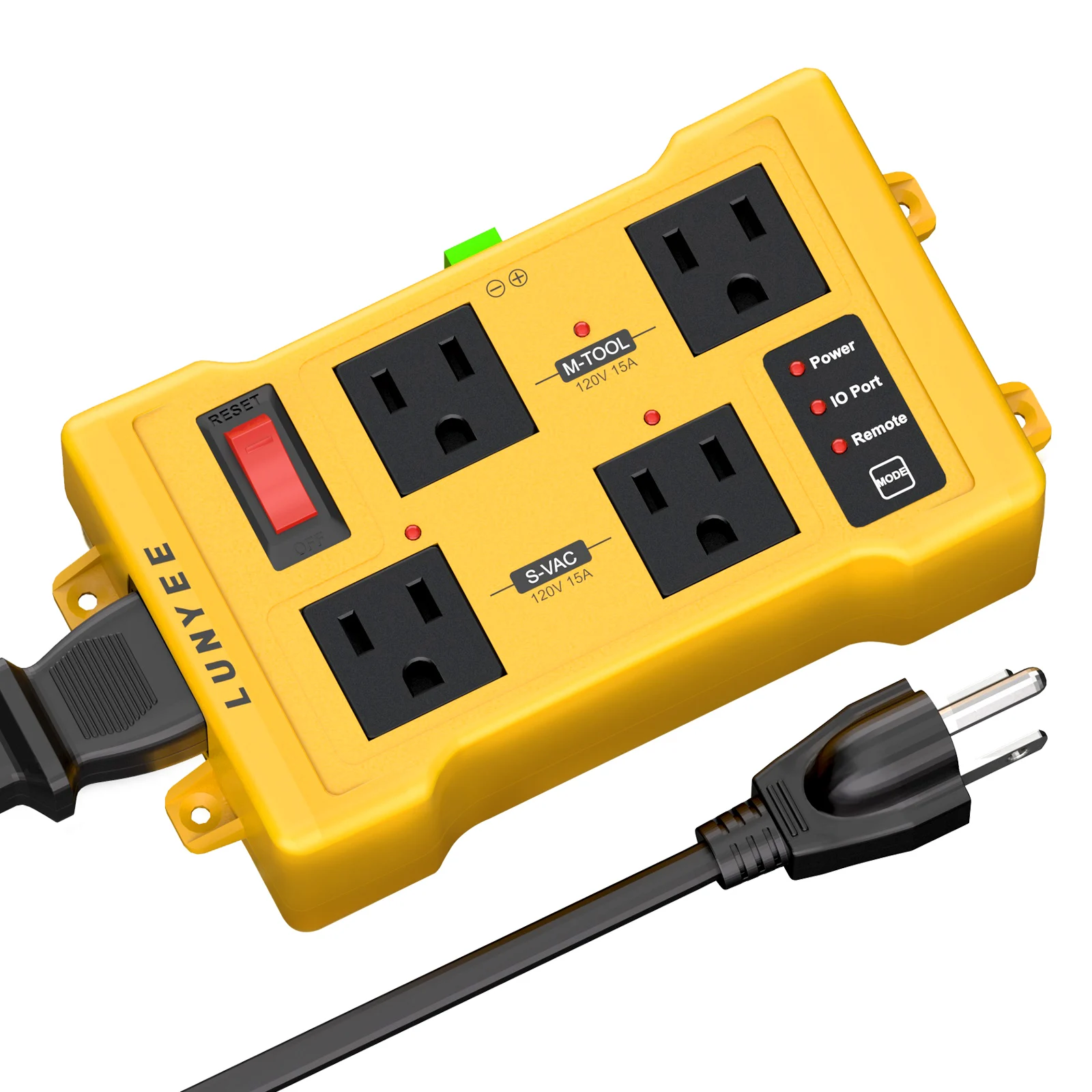 4-Outlet Tool Activated Switch with Remote, Automatic Vacuum Switch for CNC Router Laser Engraver Dust Collector Power Tools