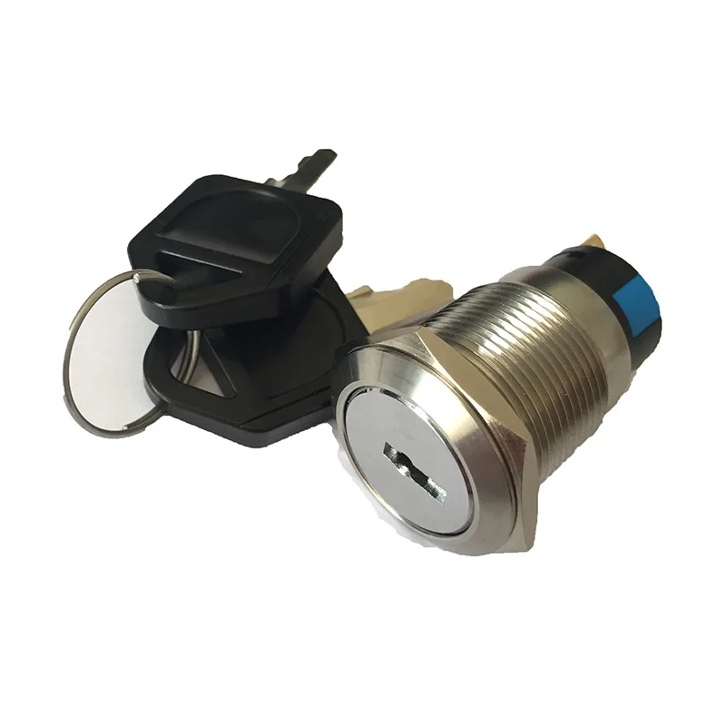 Zusen 19 mm Metall-Schlüsselschalter, 2/3 Positionen, fest, IP65 wasserdicht