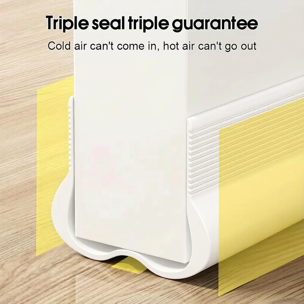 PVC Door Bottom Sealing Strip Flexible Weatherproof Draft Stopper Sound Insulation Gasket Draft Guard Home Energy Saving Seal