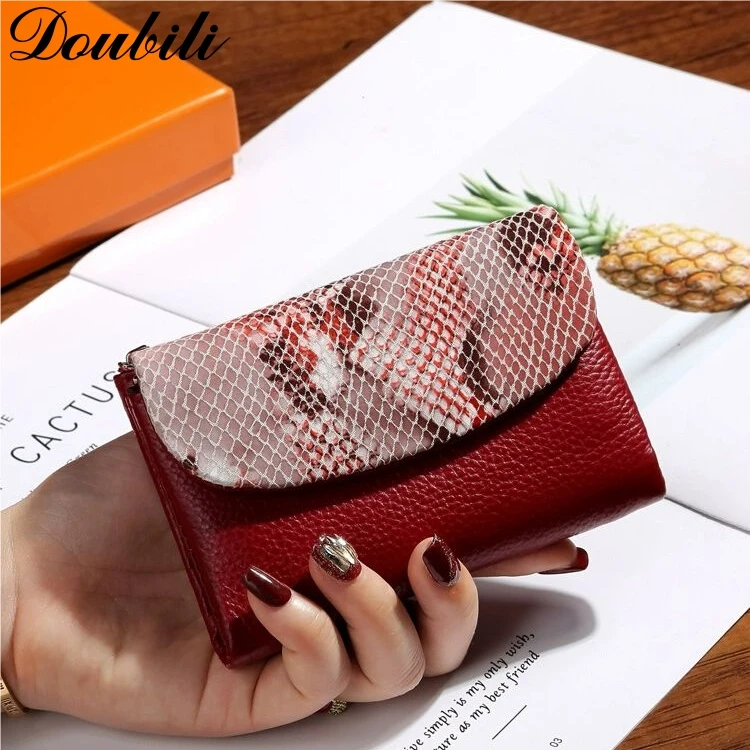 Ladies' genuine leather wallet Multifunctional snake skin handbag wallets for women Holiday gifts