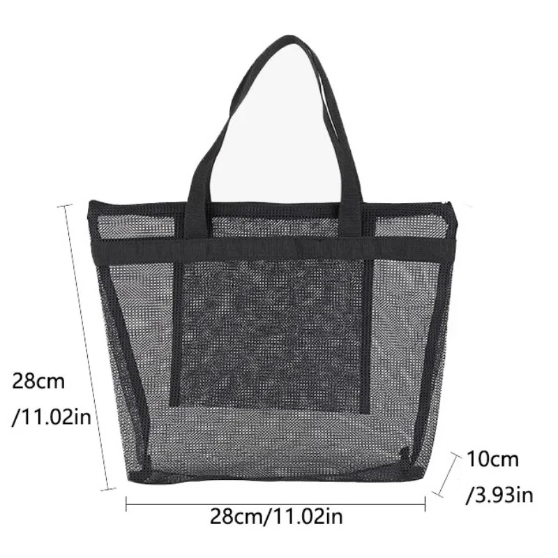 1PC Mesh Multi-pocket Swim Bag Portable Travel Storage Bag Tote Bath Polyester Beach Bag Clothes Organizer