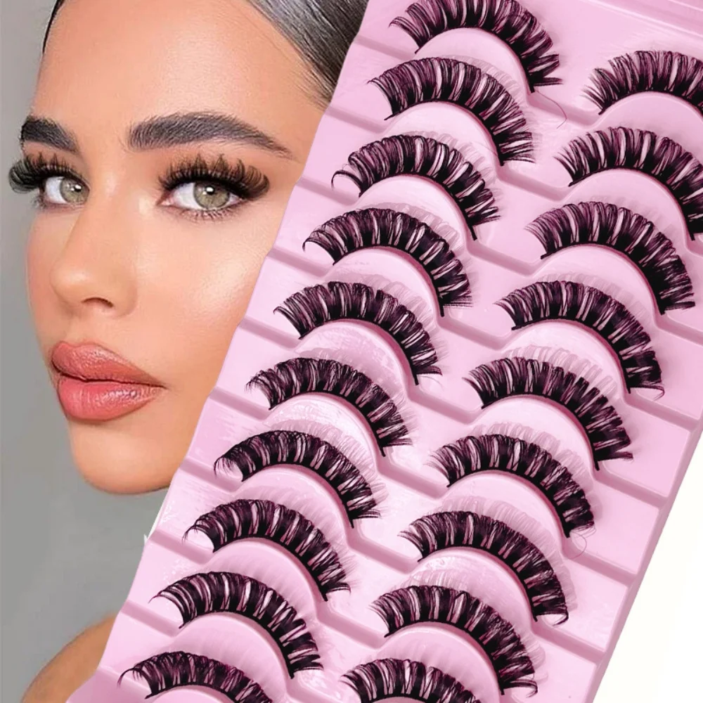 10 Pairs 3D Mink False Eyelashes Russian Curl False Eyelash Extensions 17Mm