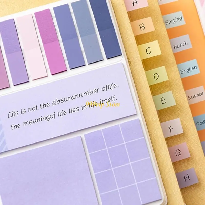 Notebook papel reciclable C90C y nota adhesiva establecida para trabajadores oficina estudiantil