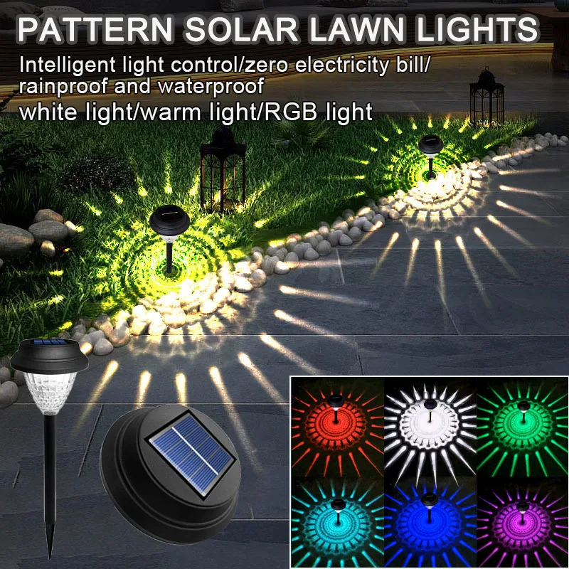 Garden Solar Lawn Lamp Solar Garden Light LED Lantern Outdoor Lighting Landscape Light Shadow Yard Lawn Lights Home Decoration