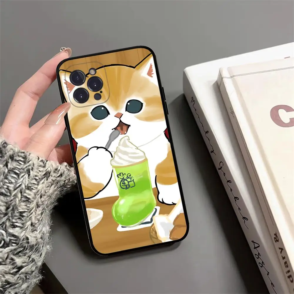 Custodia per telefono carina gatto cartone animato per IPhone 15 14 13 12 Mini 11 Pro XS Max X XR SE 6 7 8 Plus Cover morbida in silicone