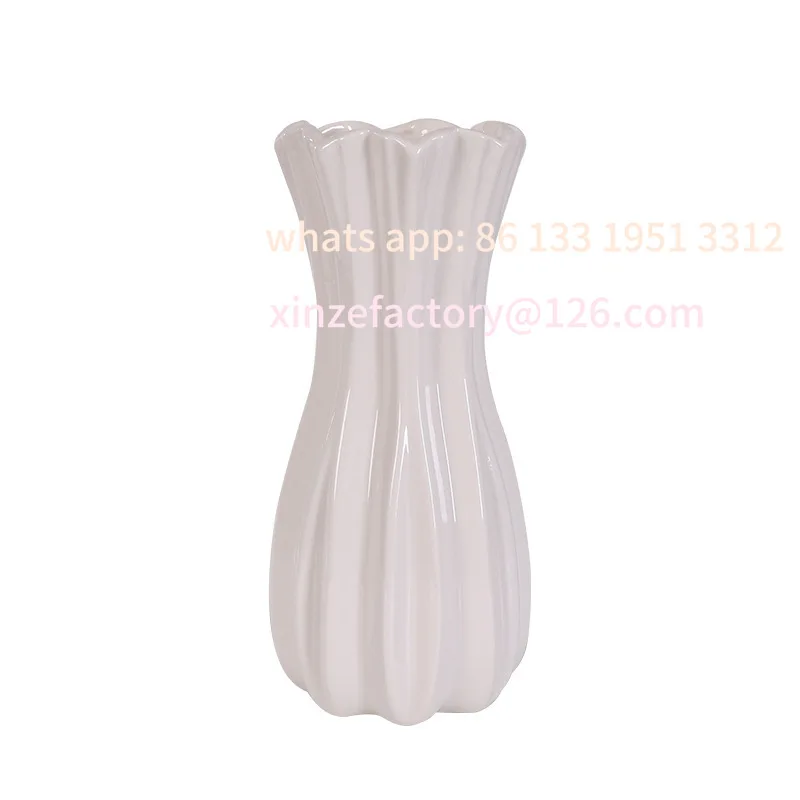 

Ceramic vase high-end light luxury living room dining table large dried flowers flower arrangement decorative ornaments