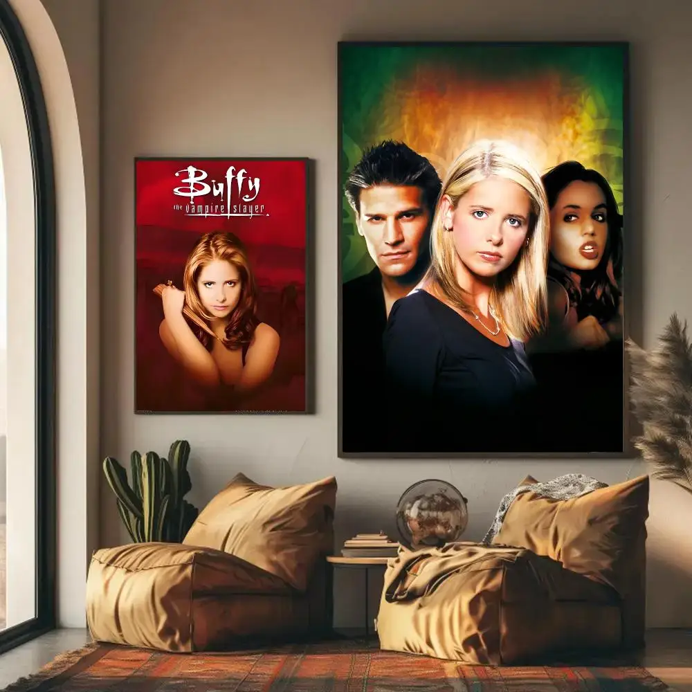 Buffy The Vampire Slayer Poster Self-adhesive Wall Mural Art Waterproof Sticker For Bar Room Decor High Quality Print Gift
