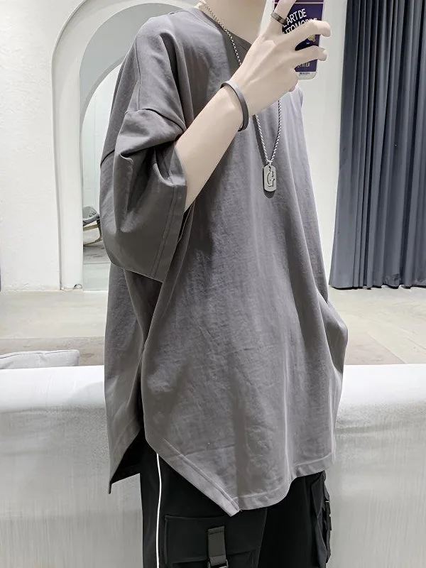 

Футболка Ice Silk ort Sve Мужская летняя тонкая свободная футболка Five Sve Upper Body Design Sense Split round Ne f Sve Body S...