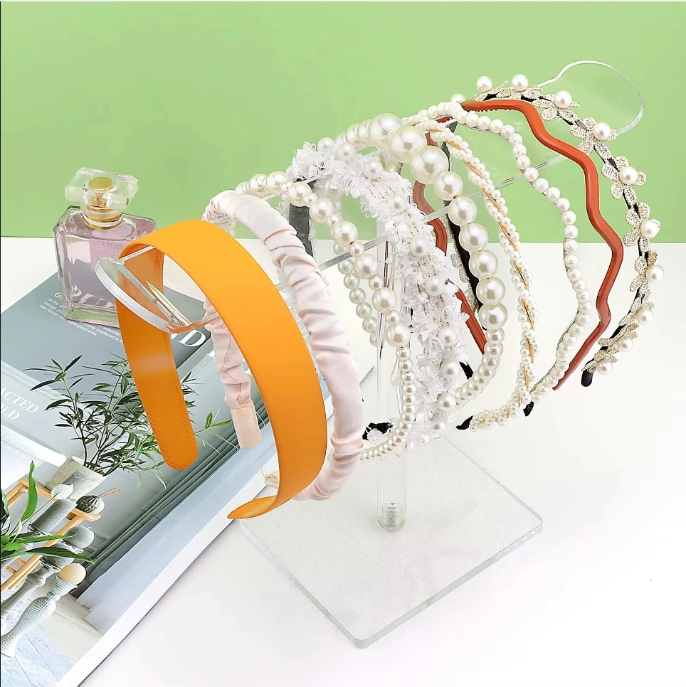 

Acrylic Headband Holder for Girls, Hair Accessories Organizer, Clear Stand for Ties, Display Stand