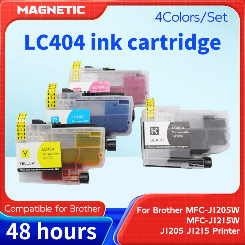 Compatible Ink Cartridge 4Color LC404 LC 404 Compatible For Brother MFC-J1205W MFC-J1215W J1205 J1215 Printer Premium 4Color