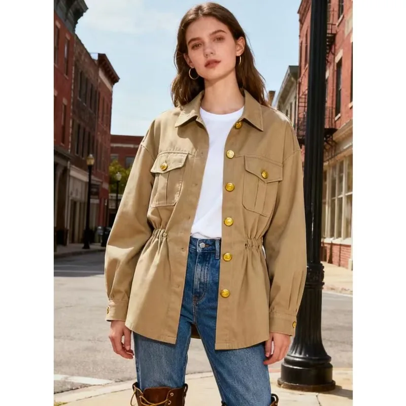 

Plus Size 1XL-5XL Women's Plaid Print Cardigan Jacket Long Sleeve Single-Breasted Warm Drawstring Hoodie Daily Casual Coat