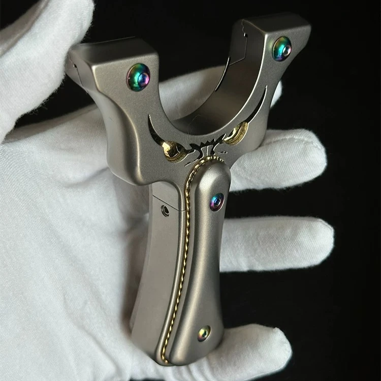All Titanium Alloy Outdoor Portable and Detachable Straight Plate Slingshot Outdoor Competitive Hunting Equipment