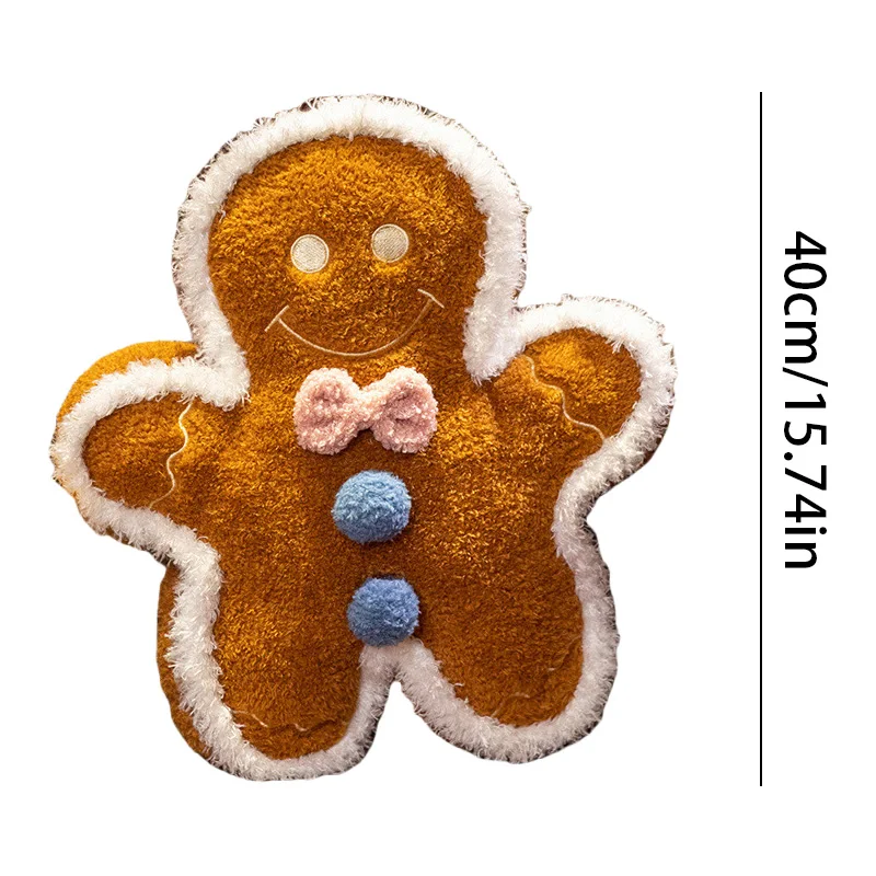 Hot Christmas Gingerbread Man Pillow Soft  Plush Toy Decoration Funny XMas  Plushie High Quality Christmas Birthday Gift Decor