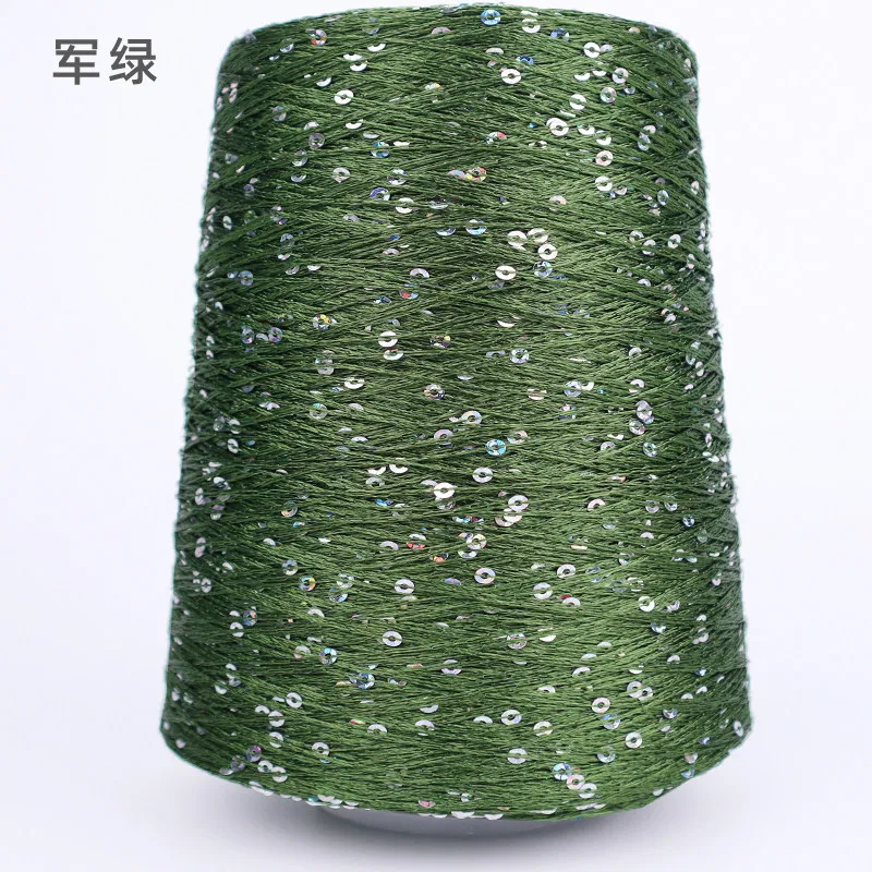 Seiden-Paillettengarn, spezielle merzerisierte Linie, 500 g/Rolle, handgefertigt, zum Selbermachen, 3 mm Pailletten, Handstrickgarn, ThreadDoll-Pullover-Stricklinie