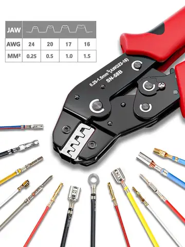 Ratcheting Crimping Tool Set For Dupont JST MOLEX Open Barrel,Dupont Molex JST TE Terminals & EPC PCIE SATA Pins SN-58B