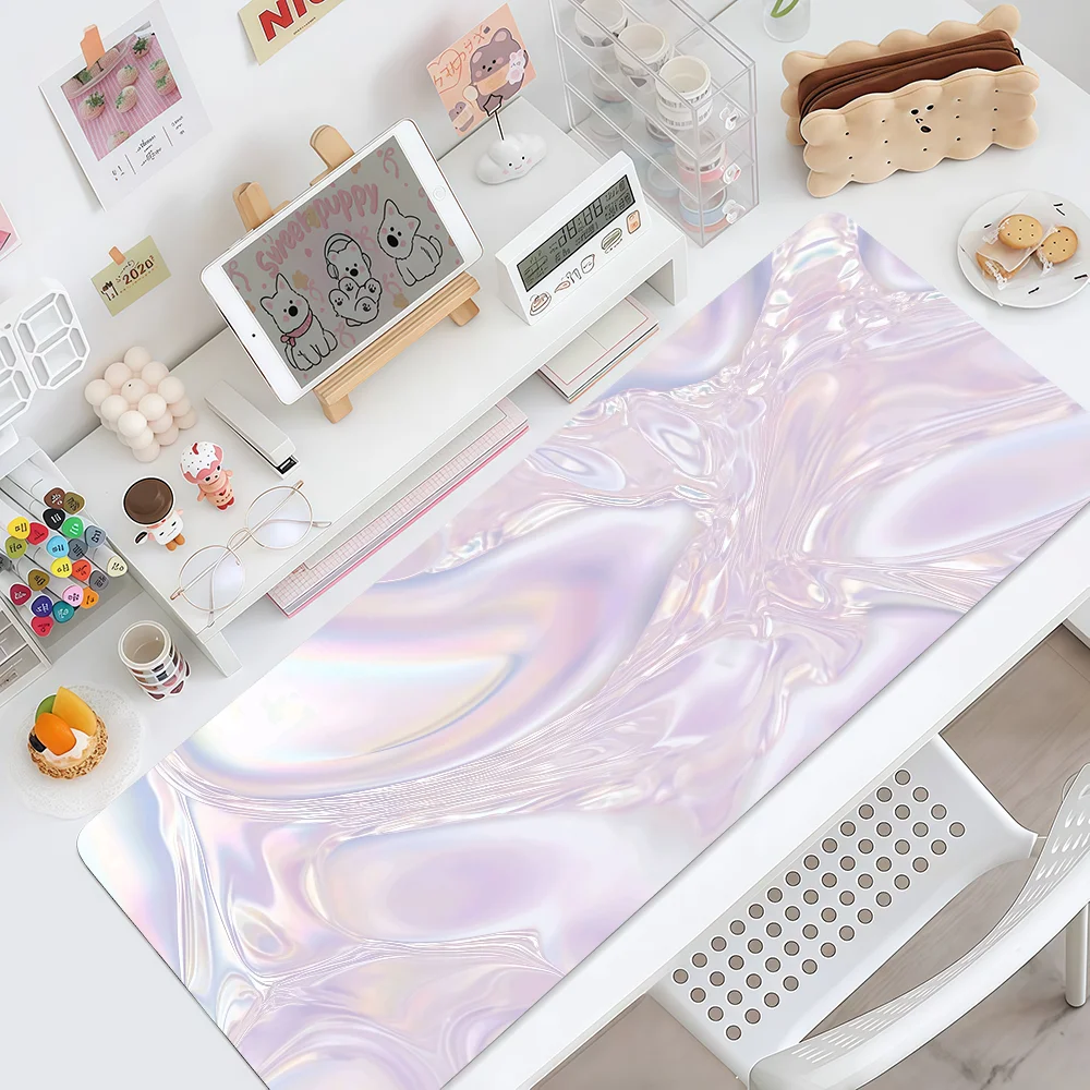 Mouse Pad MousePad Pink Non-slip Lockedge Gradient Office Student Gaming Glitter Thickened Large Writing Pad Cushion