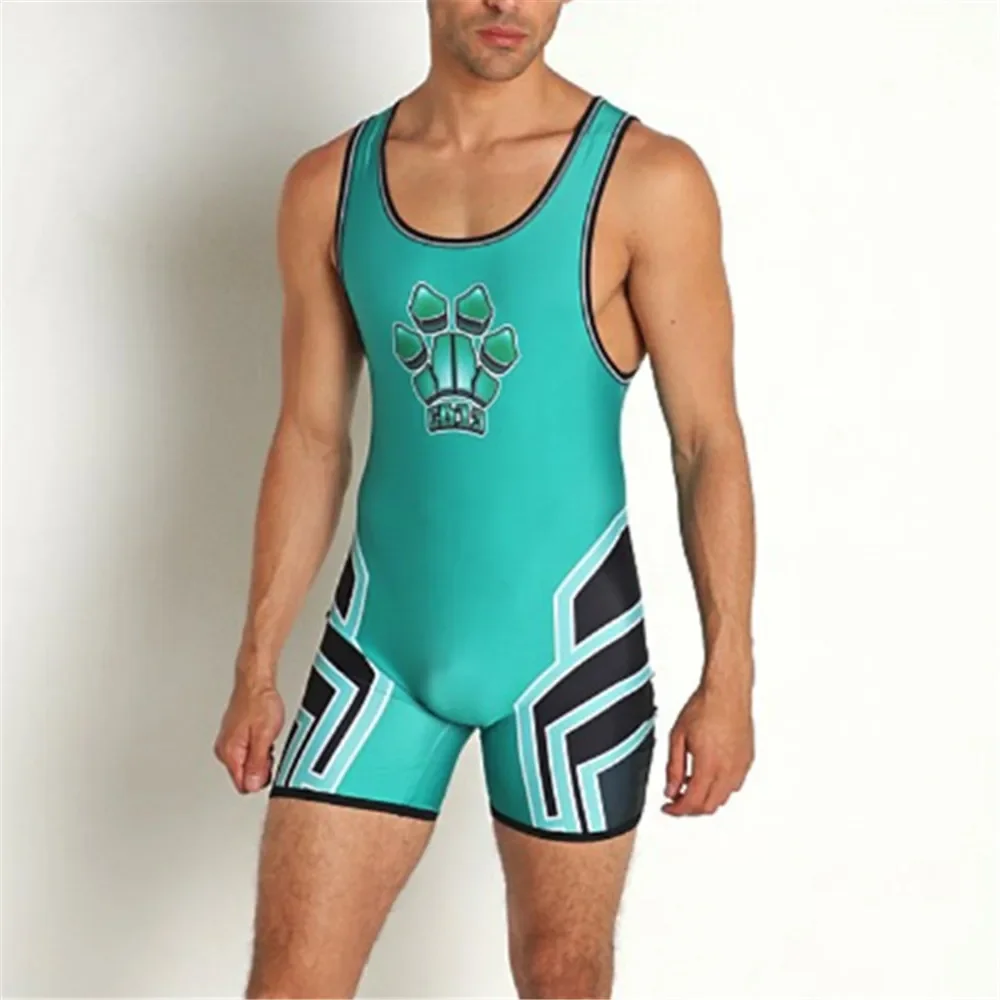 Summer Men\'s Wrestling Singlets Suits One-Piece Powerlifting Sleeveless Gym Sport Fitness Clothing Boxing Tight Singlet Suit