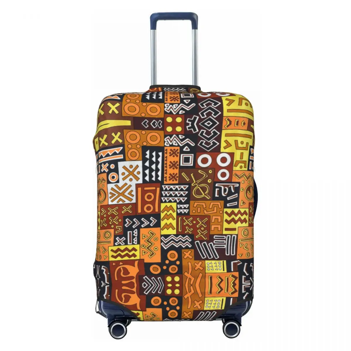 

Custom Cute Traditional Geometric African Ethnic Tribal Ankara Pattern Luggage Cover Protector Dust Proof Travel Suitcase Covers