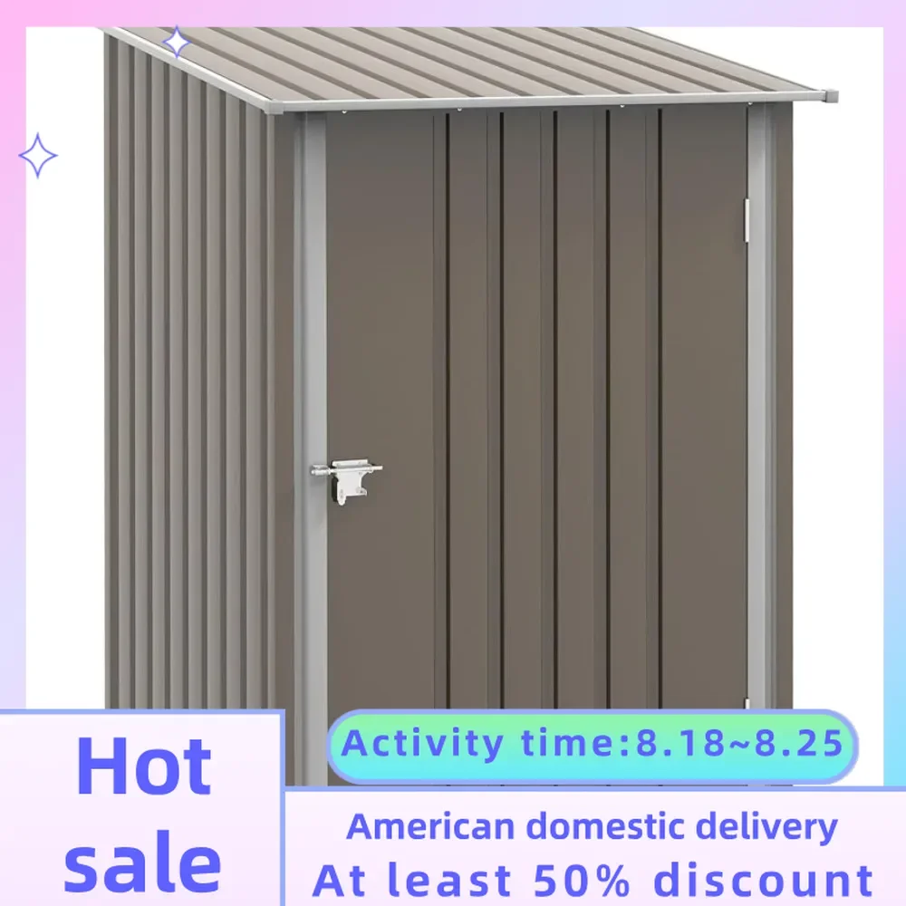 

3.3' X 3.4' Outdoor Storage Shed Galvanic 19 Lawn Patio Caseta Galvanized Metal Utility Garden Tool House Bike Garage Hot Tub