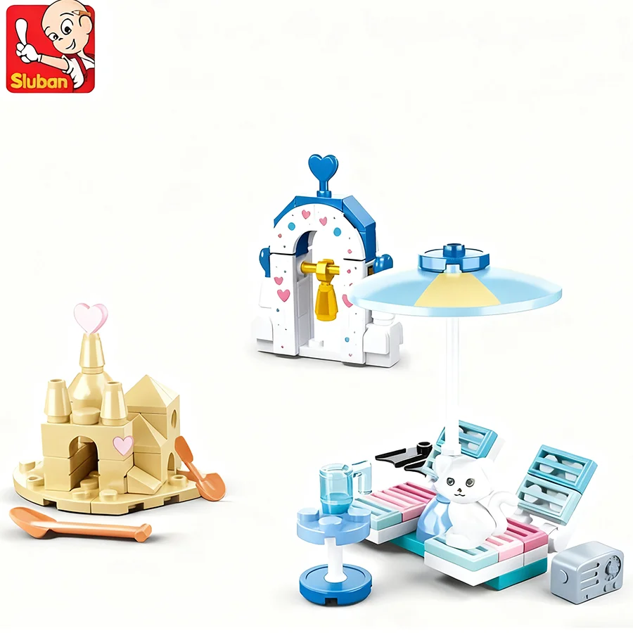 Sluban 0862 Freundin Sommer Strand Bausteine Zusammengebautes Spielzeug Kinder Bildungs Ziegel DIY Zusammengebautes Spielzeug