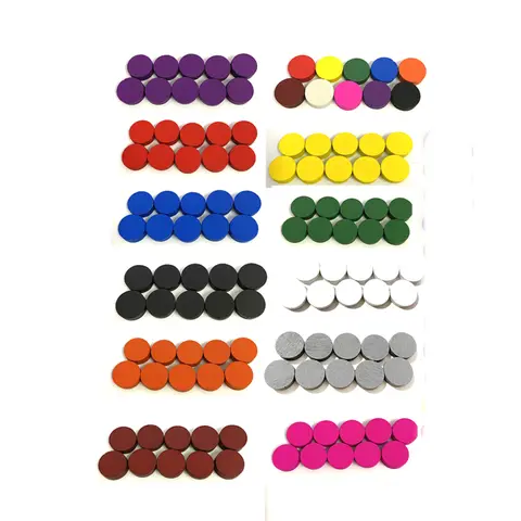 게임 토큰 100 PCS 나무 게임 조각 전당포/체스 보드 게임/교육 게임 액세서리 8 색 10*5mm