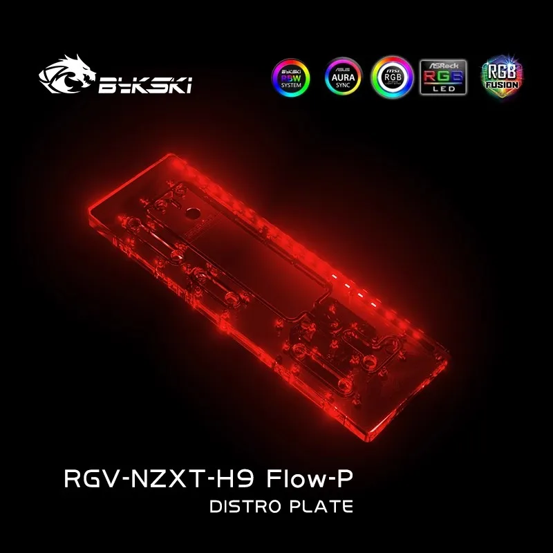 Imagem -03 - Bykski-acrílico Distro Placa Board Reservoir para Nzxt h9 Fusão Caixa do Computador Sistema Refrigerador de Água Combo Ddc Bomba Rgv-nzxt-h9